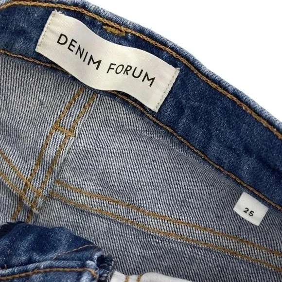 Aritzia DENIM FORUM The Angelica High Rise Blue Wash Denim Jeans Slim Size 25 - Picture 7 of 8